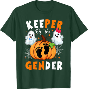 Keeper of the Gender Reveal Baby Halloween Thanksgiving T-Shirt - T-Shirt | Forest