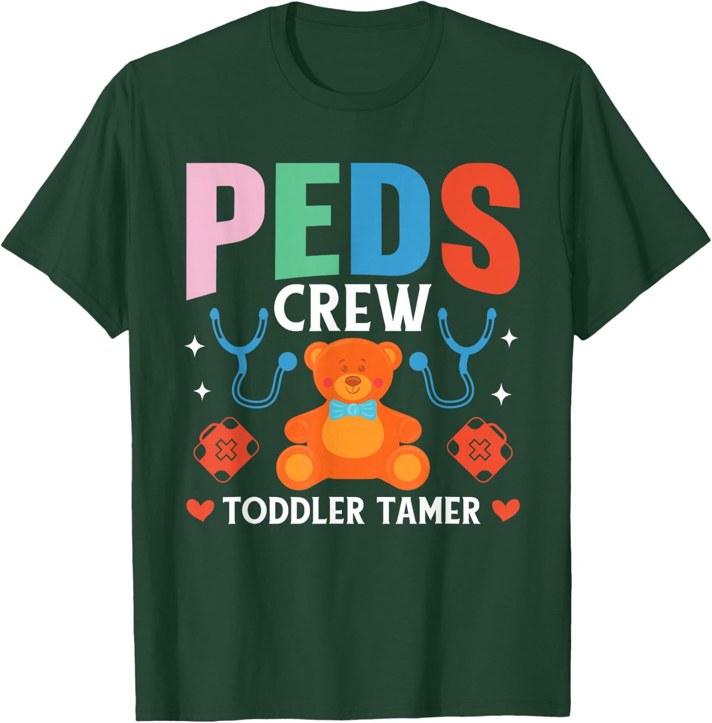 Peds Crew Pediatric Nurse Squad Peds Nurse Pediatric Nursing T-Shirt - T-Shirt | Forest