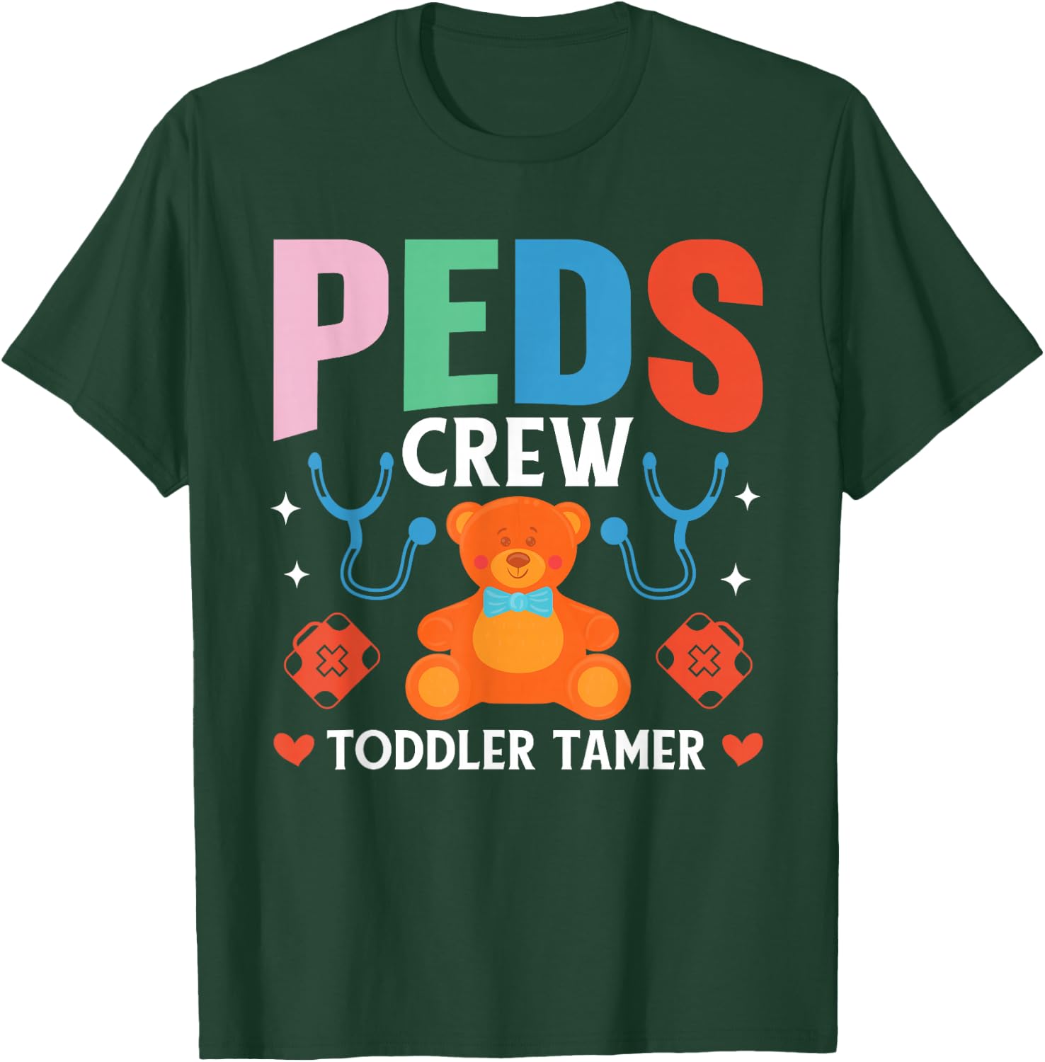Peds Crew Pediatric Nurse Squad Peds Nurse Pediatric Nursing T-Shirt - T-Shirt | Forest