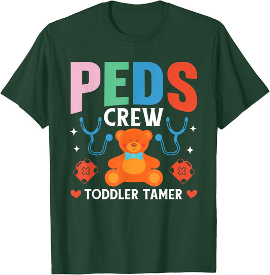 Peds Crew Pediatric Nurse Squad Peds Nurse Pediatric Nursing T-Shirt - T-Shirt | Forest