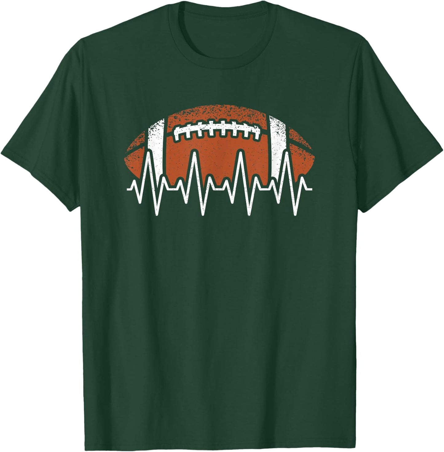 Vintage American Football Heartbeat Men Women Kids T-Shirt - T-Shirt | Forest