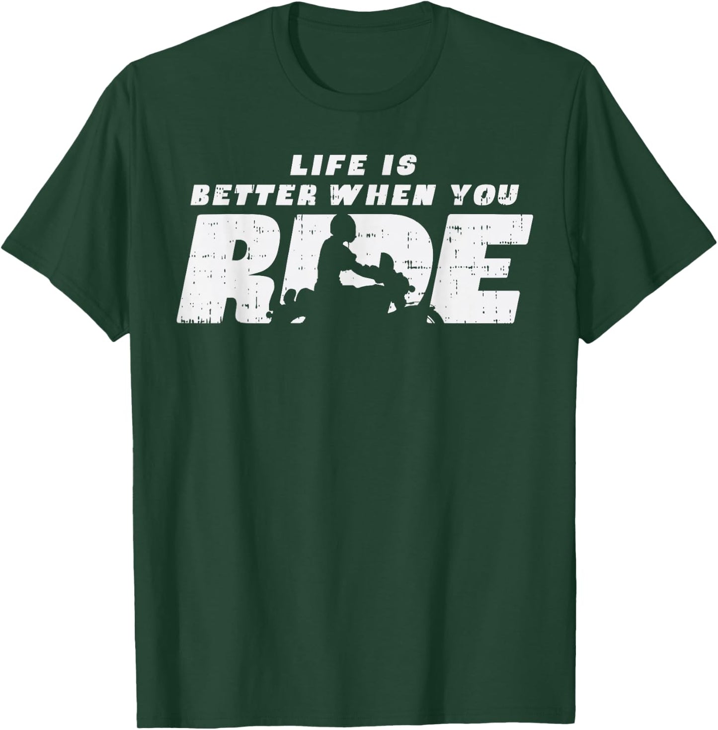 Biker Life Is Better When You Ride Motorcycle Women Men Kids T-Shirt - T-Shirt | Forest