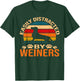 Dachshund Owner Gifts Easily Distracted By Wieners -Adults Black Cotton Blend Short Sleeve Small T-Shirt - T-Shirt | Forest