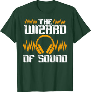 The Wizard Of Sound Backprint Sound Engineer T-Shirt - T-Shirt | Forest
