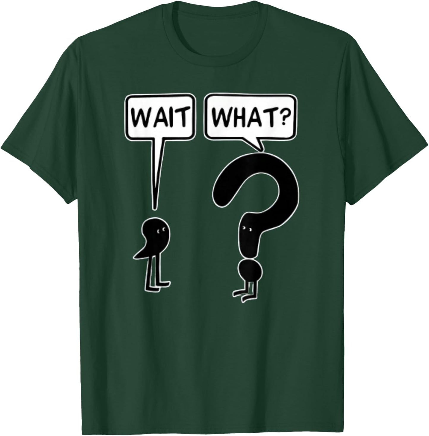 comma wait question mark what - Cartoon Funny Confused Meme T-Shirt - T-Shirt | Forest