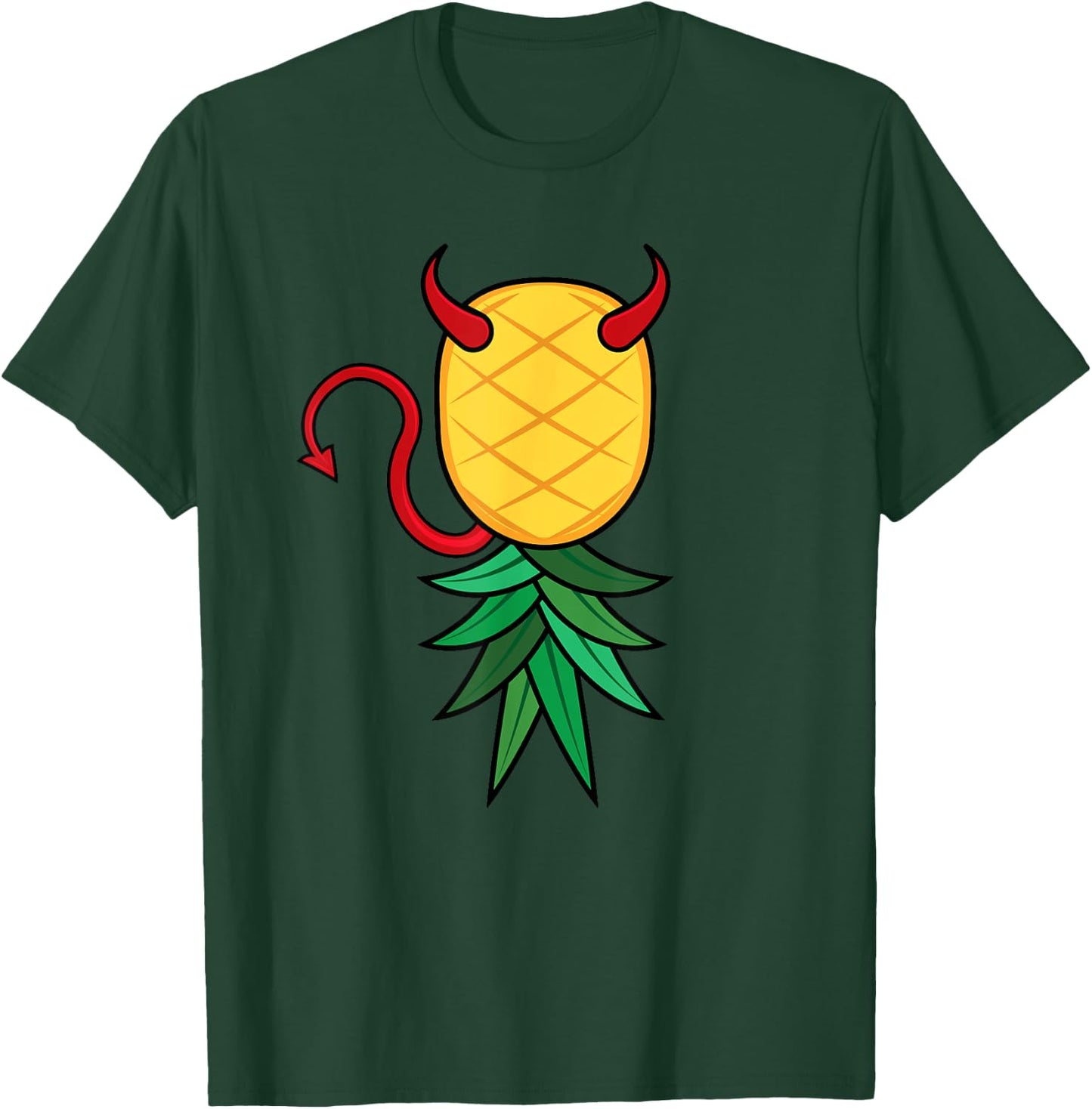 Halloween Devil Costume Upside Down Pineapple Swinger T-Shirt - T-Shirt | Forest
