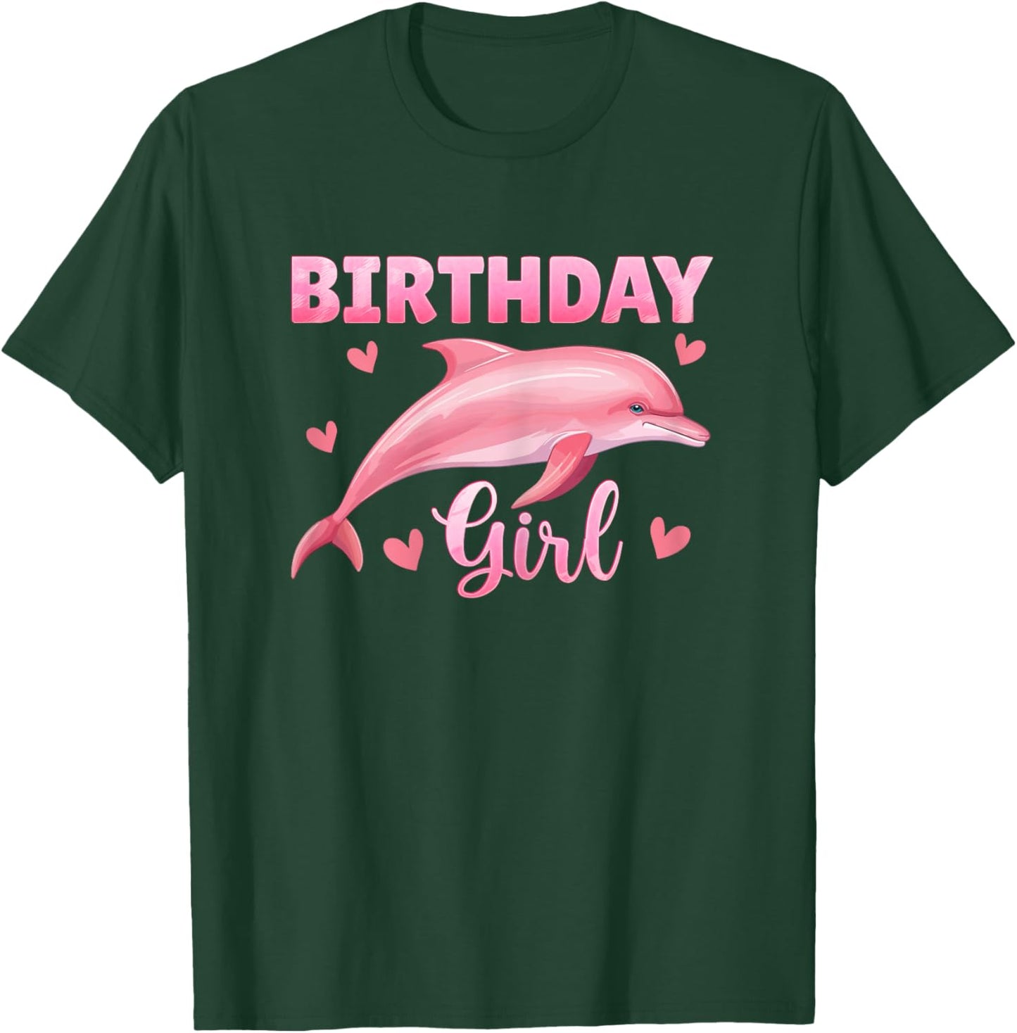 Birthday Girl Cute Dolphin 8 Years Old 8th Birthday T-Shirt - T-Shirt | Forest