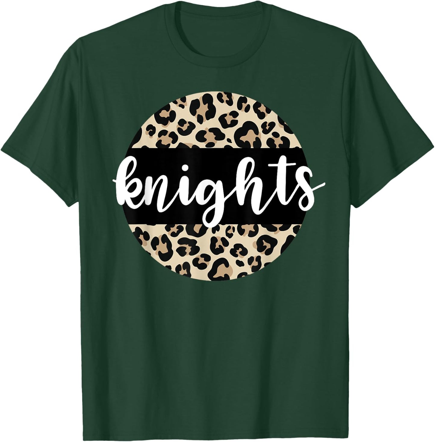 Leopard Print Knights Team Mascot School Spirit Game Night T-Shirt - T-Shirt | Forest