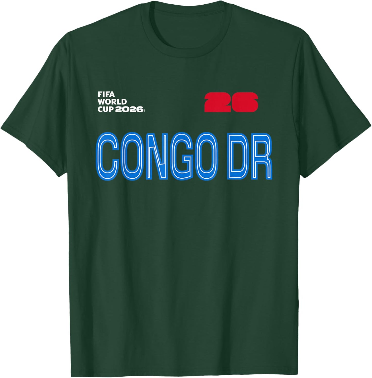 FIFA World CUP26 Congo DR Outline Graphic T-Shirt - T-Shirt | Forest