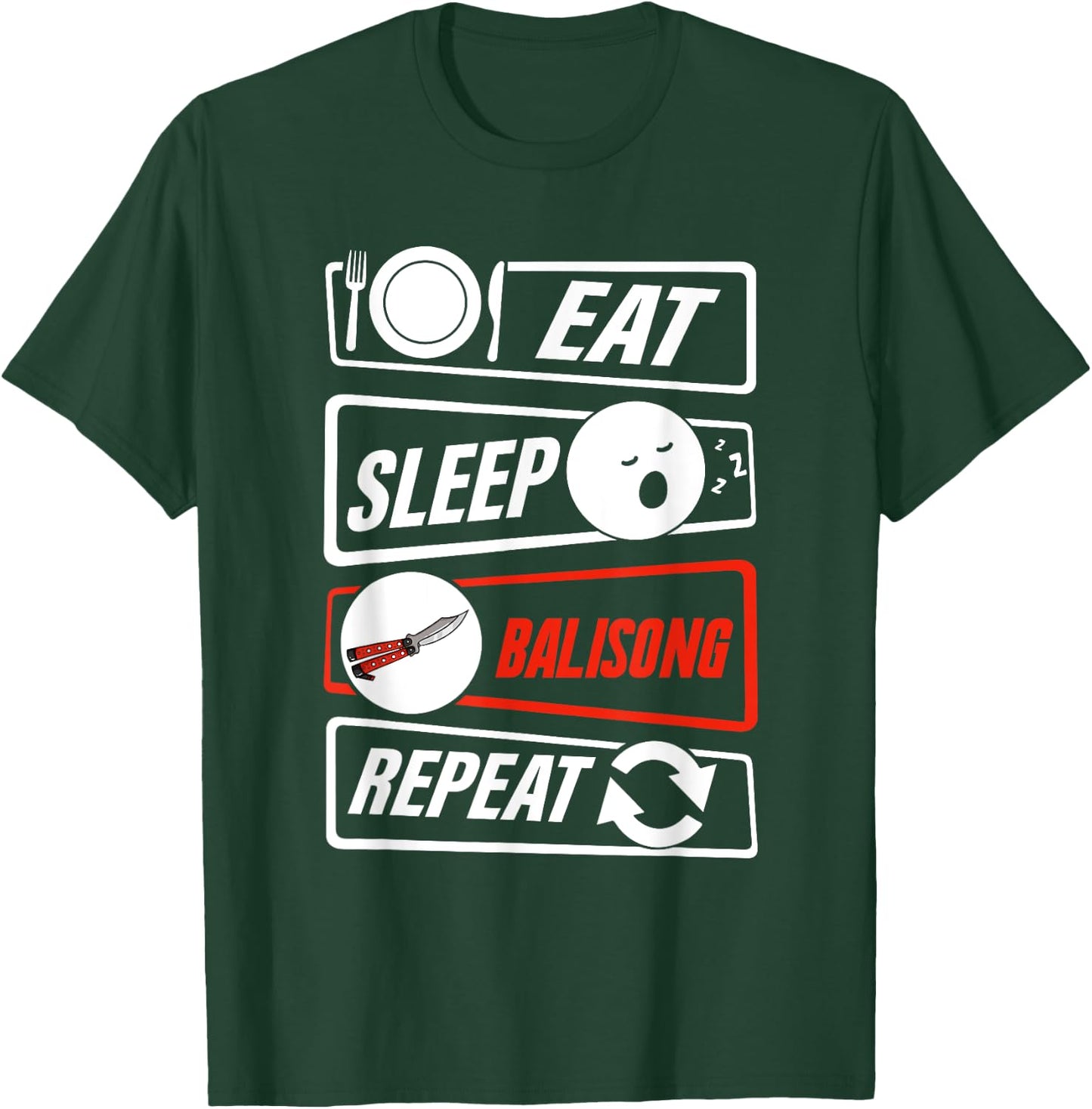 Balisong Knife Batangas Butterfly Folding Pocketknife T-Shirt - T-Shirt | Forest