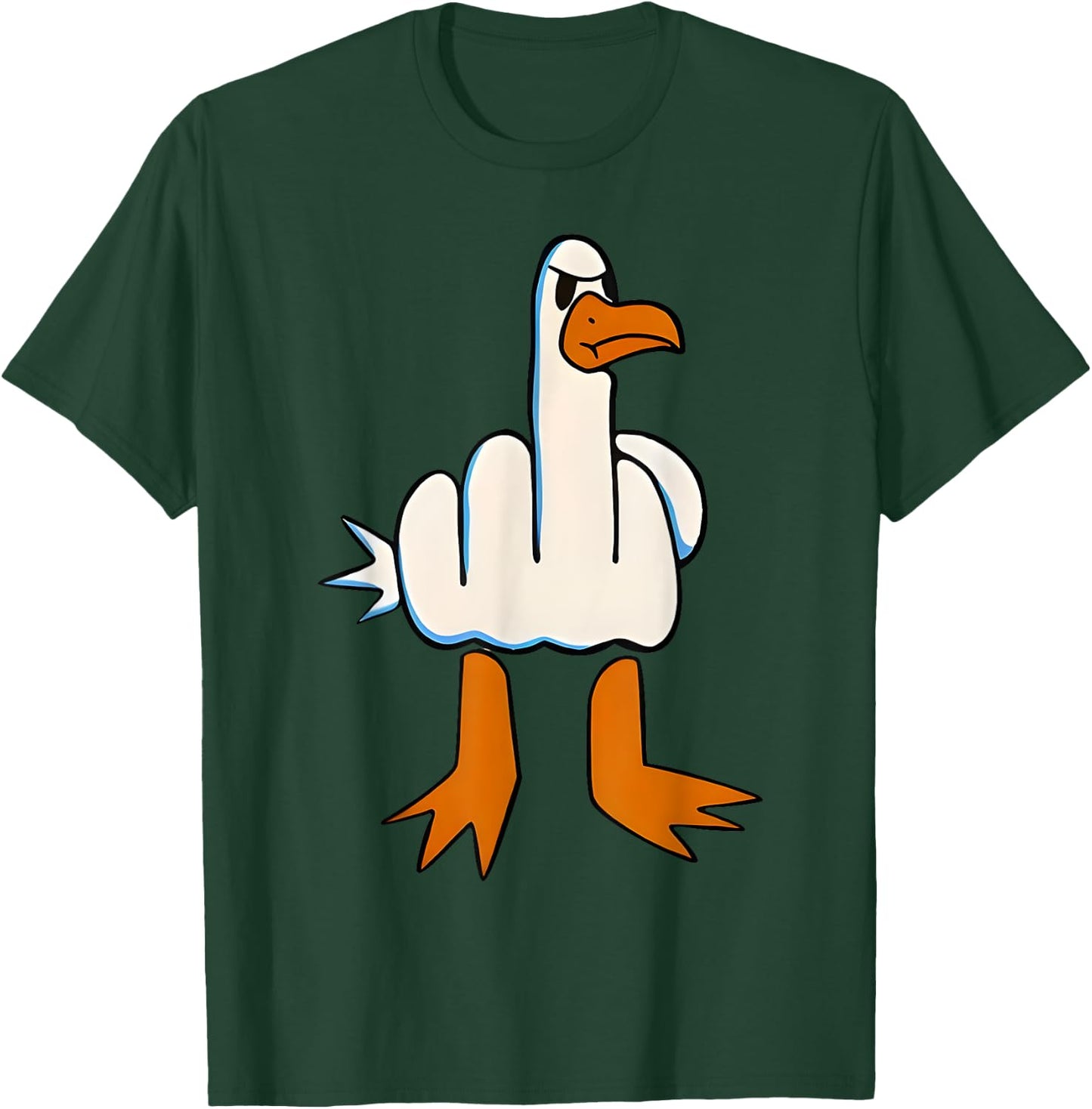 I Don't Give A Duck Middle Finger Funny Offensive Rude Duck T-Shirt - T-Shirt | Forest