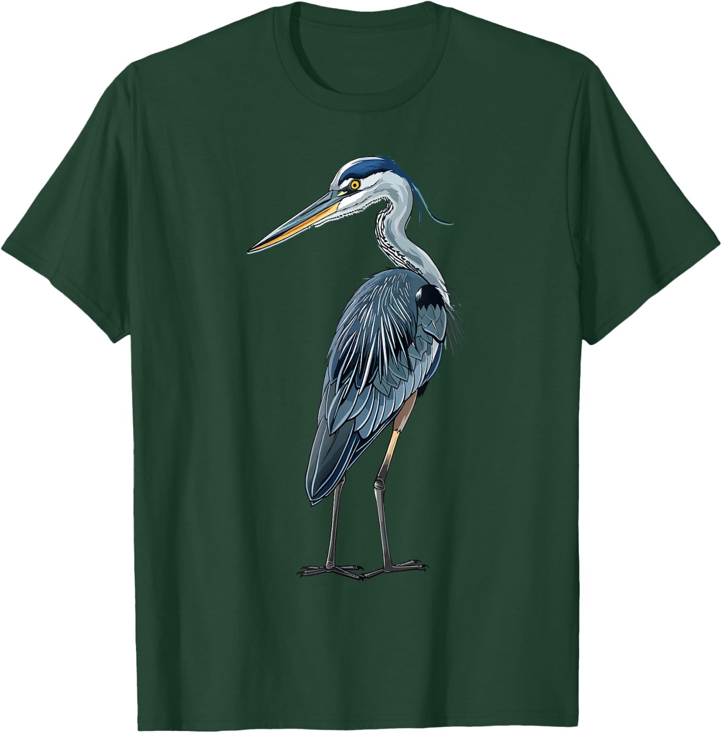 Blue Heron Bird Birding T-Shirt - T-Shirt | Forest