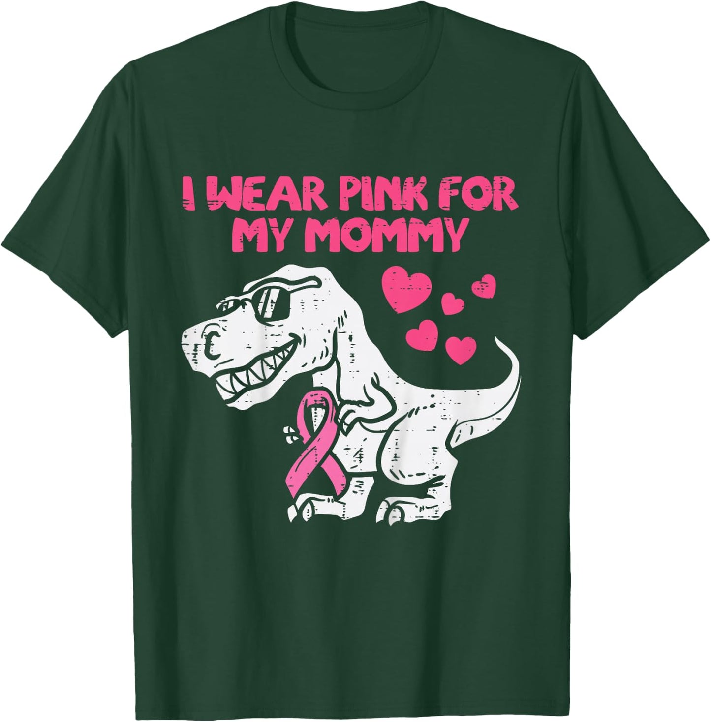 Wear Pink For Mommy Trex Toddler Boy Breast Cancer Awareness T-Shirt - T-Shirt | Forest