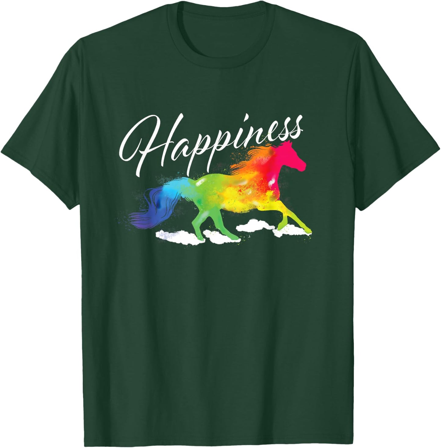 Happiness - Horse Lover Equestrian Horseback Rider T-Shirt - T-Shirt | Forest