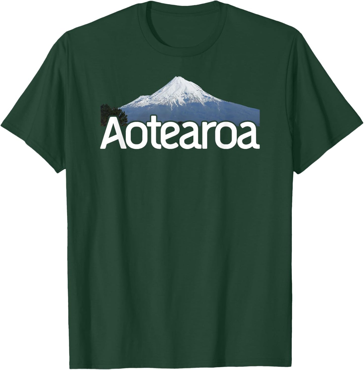 Aotearoa New Zealand Volcano Mt Taranaki Mountain Lanscape T-Shirt - T-Shirt | Forest