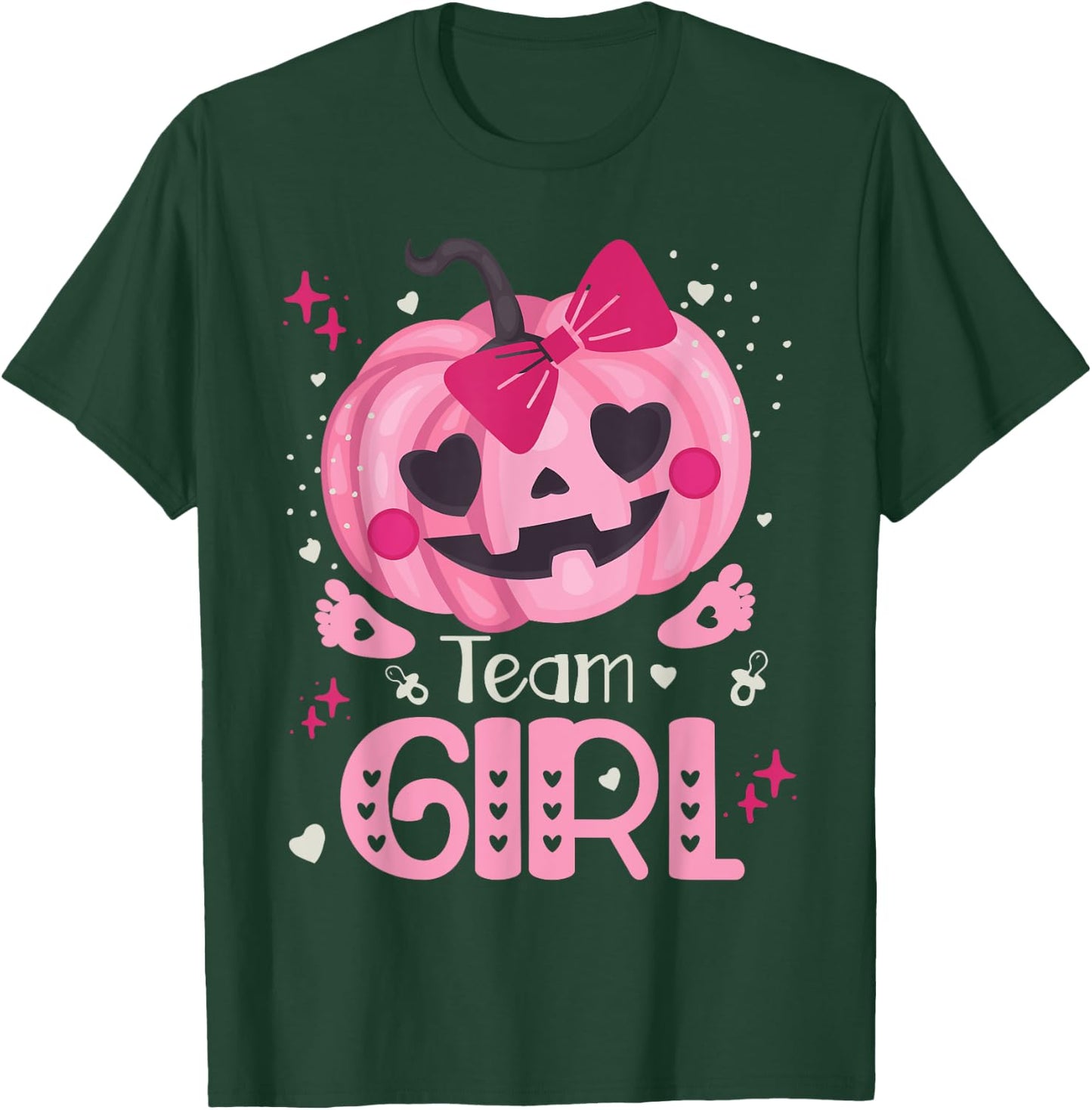Team Girl Pumpkin Halloween Baby Gender Reveal Party T-Shirt - T-Shirt | Forest