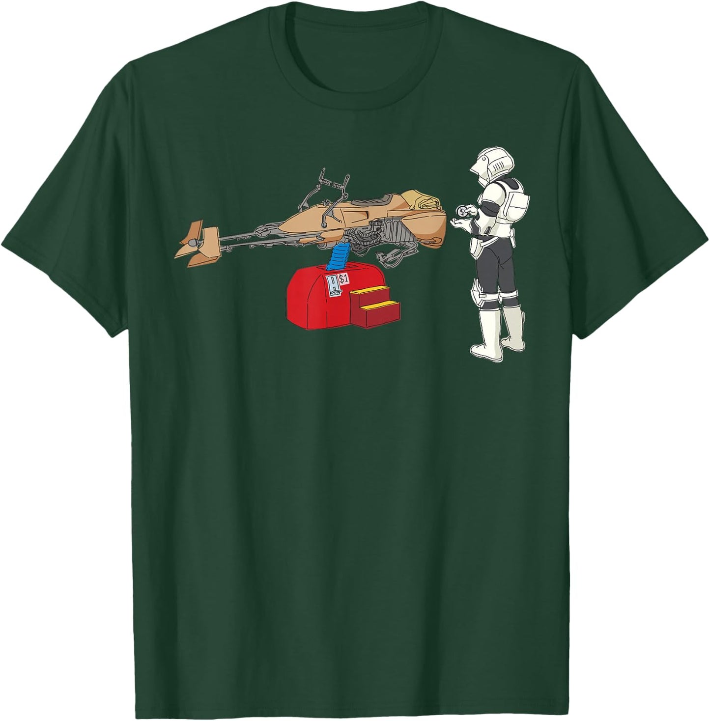 Star Wars Stormtrooper Coin Operated Speeder Bike T-Shirt - T-Shirt | Forest