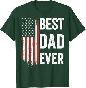 Best Dad Ever Fathers Day US American Flag Dad T-Shirt - T-Shirt | Forest