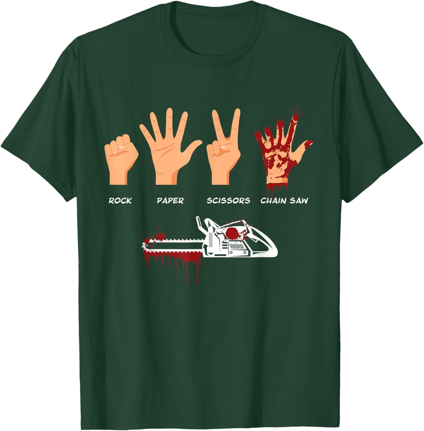 Jimbeels Men's Rock Paper Scissors Chain Saw Funny Forestry Workers Saying T-Shirt - T-Shirt | Forest