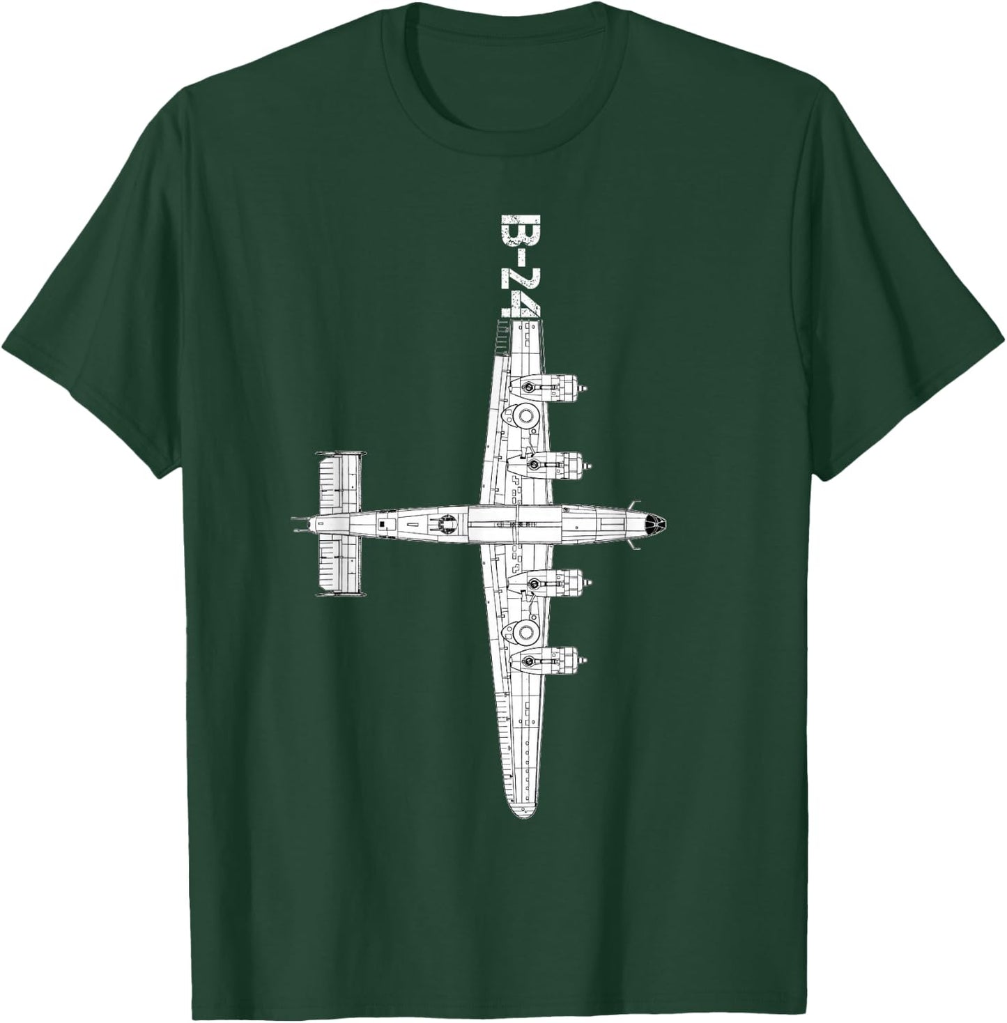 Consolidated B-24 Liberator Heavy Bomber WW2 Airplane T-Shirt - T-Shirt | Forest
