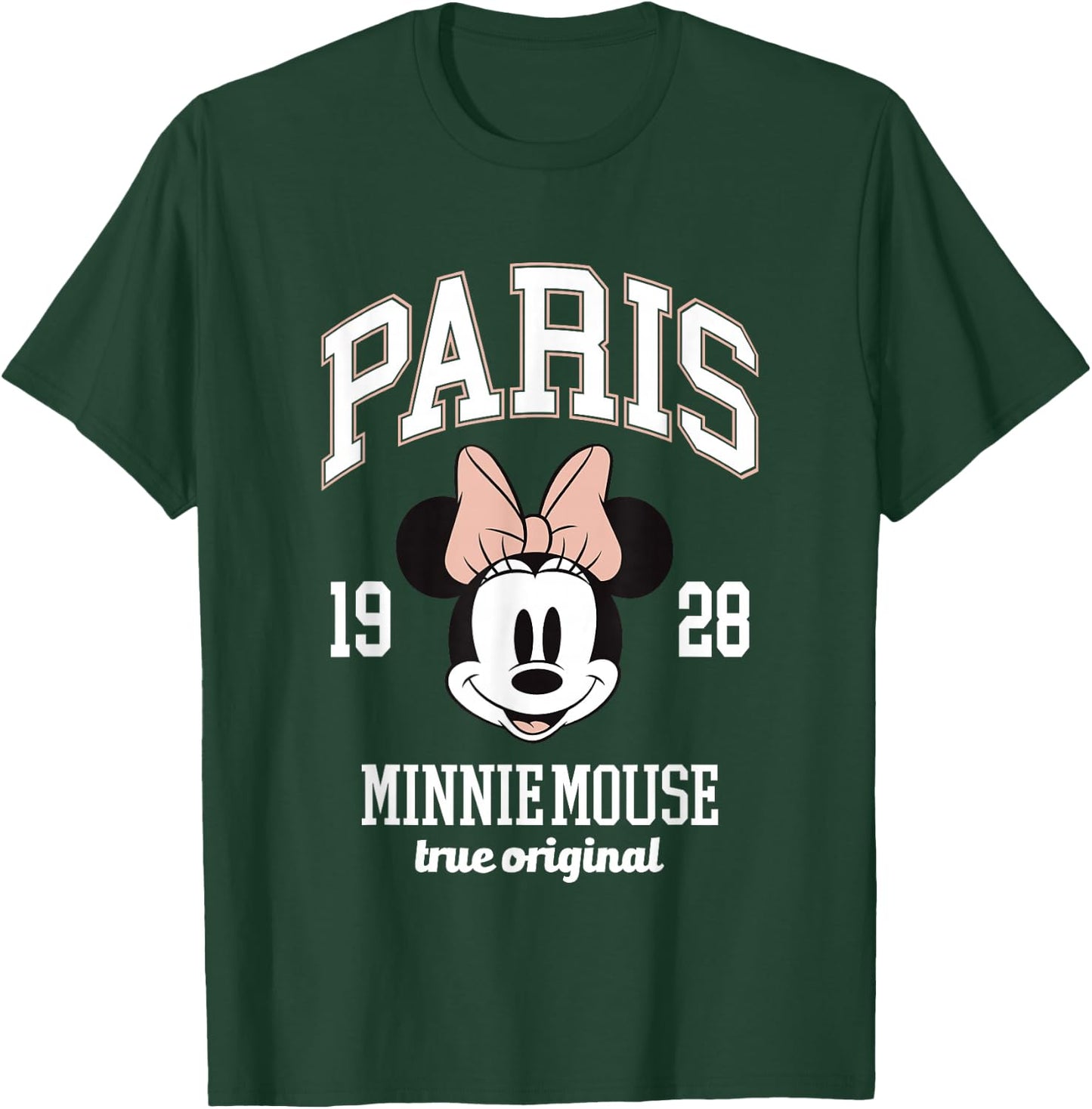 Disney Minnie Mouse True Original Paris 1928 Big Chest Logo T-Shirt - T-Shirt | Forest