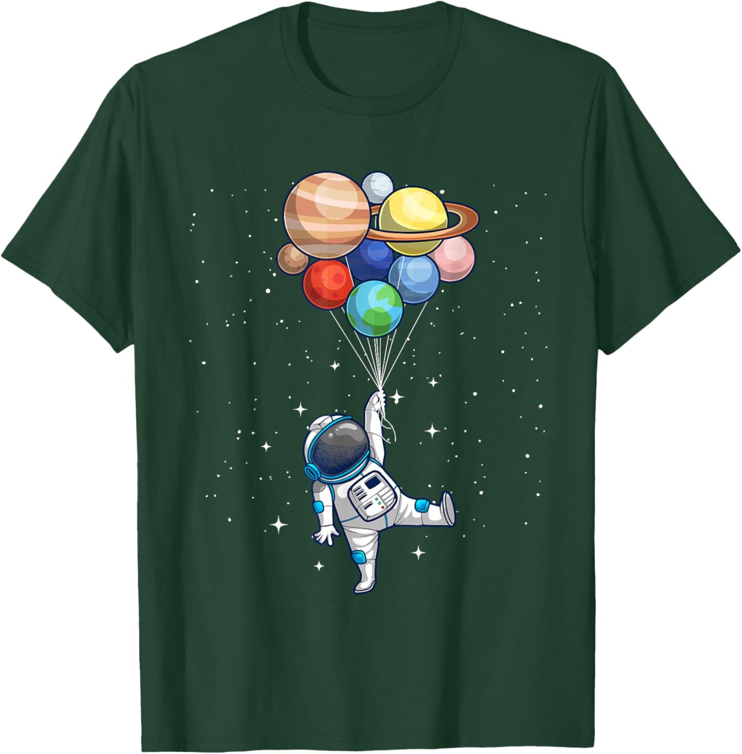 Space Themed Women Outer Space Moon Galaxy Astronaut T-Shirt - T-Shirt | Forest