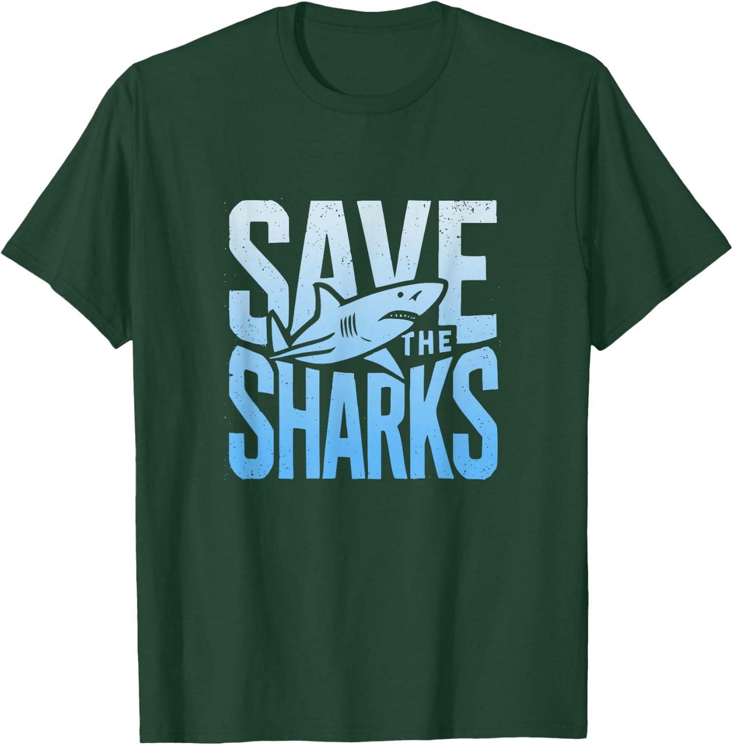 Save The Sharks Typography Protect The Ocean T-Shirt - T-Shirt | Forest
