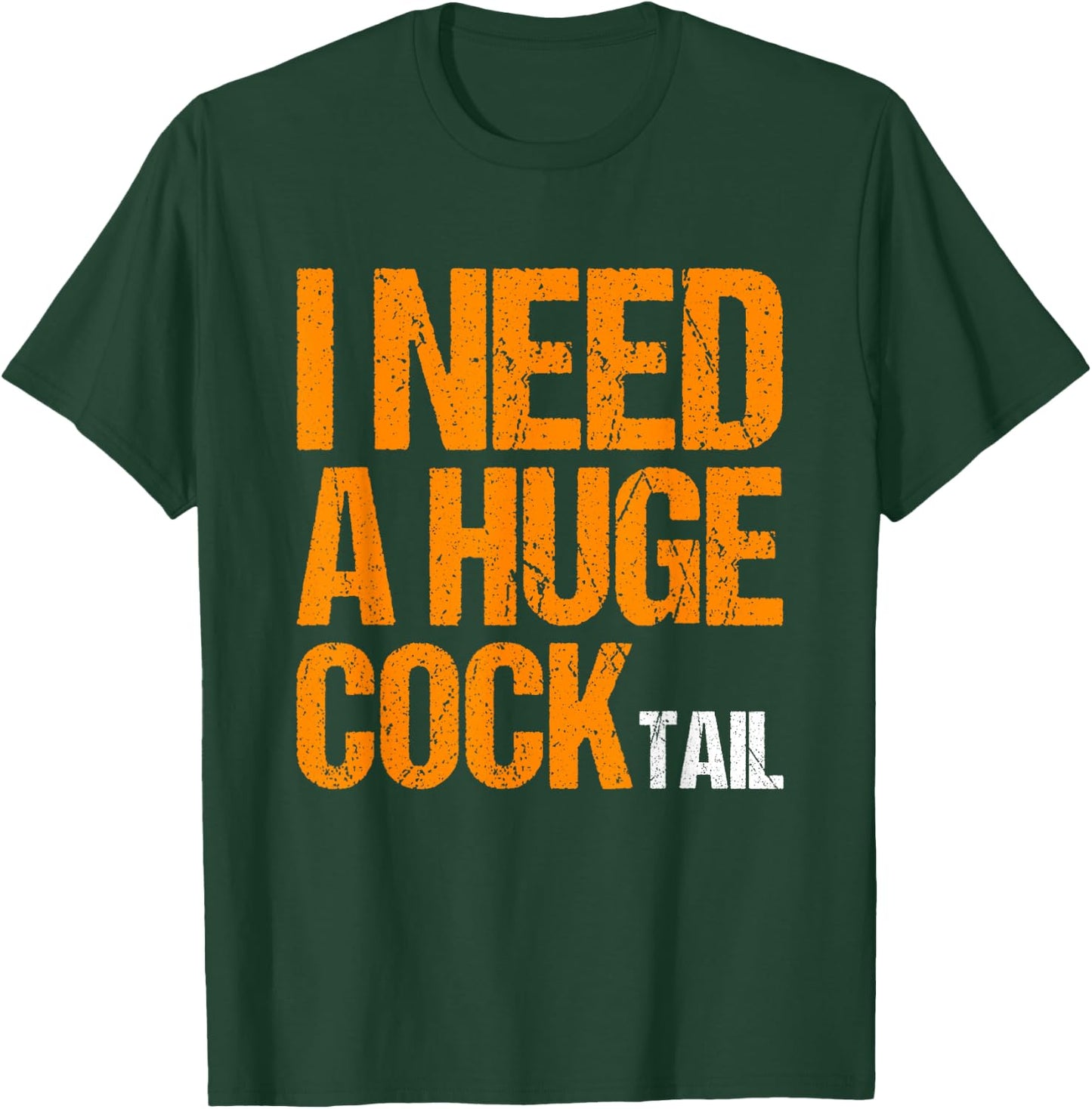 Funny Drinking I Need a Huge COCKtail -Adults Black Small Modern Classic T-Shirt - T-Shirt | Forest
