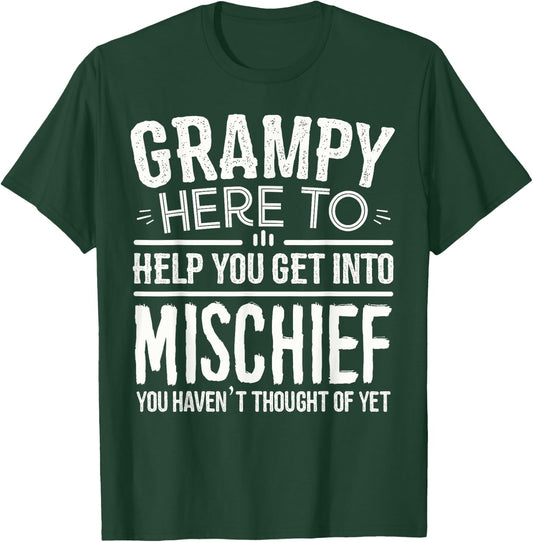 Birthday Gifts for Grampy from Grandchildren Grampy Mischief T-Shirt - T-Shirt | Forest