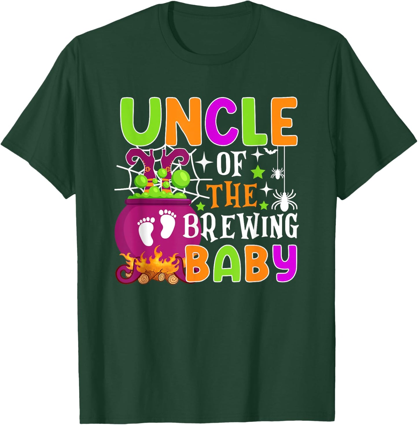 Uncle of Brewing Baby Halloween Theme Baby Shower Spooky T-Shirt - T-Shirt | Forest