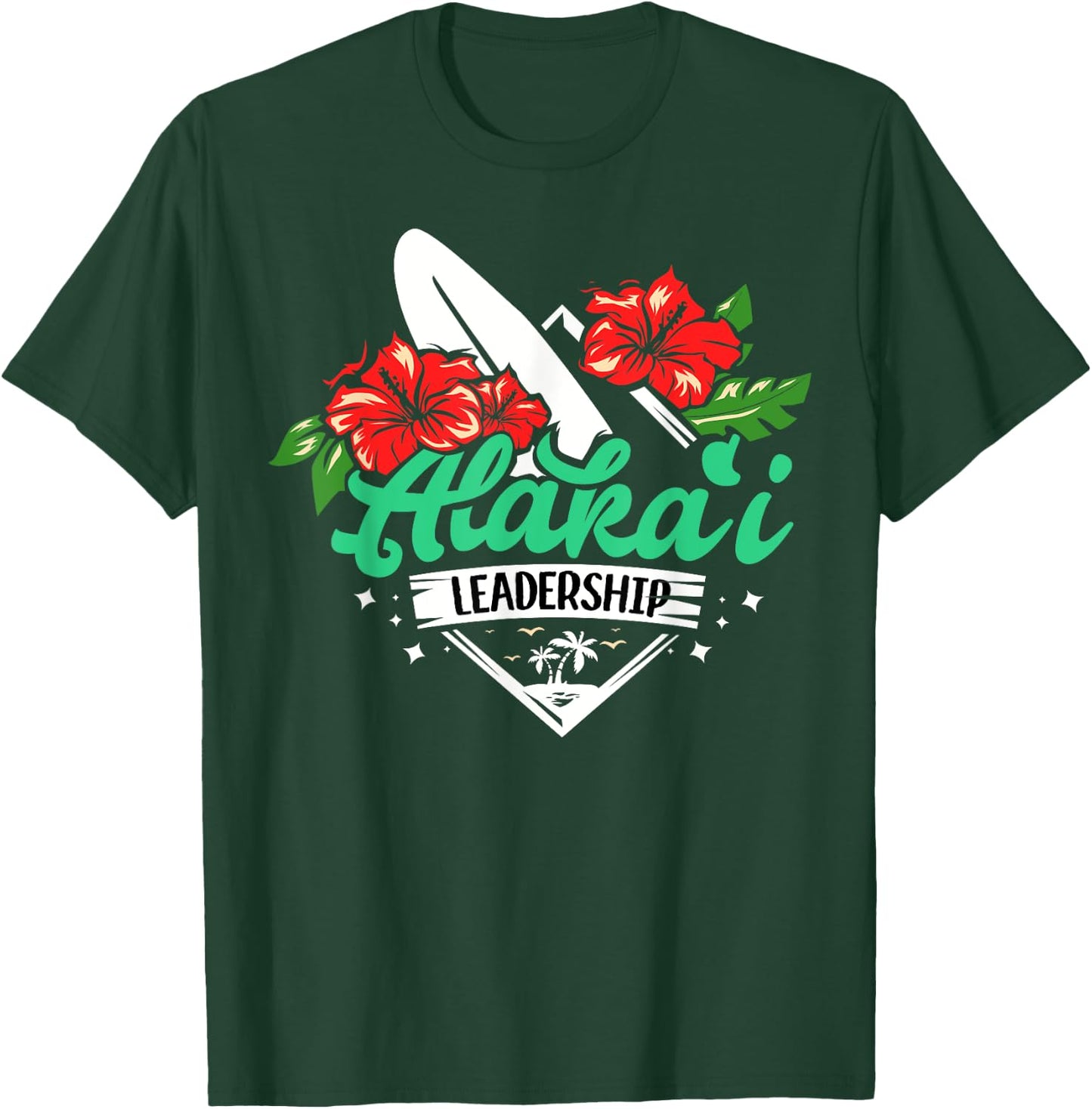 Alakai Kauai Tropical Beach Island Hawaiian Surf Art Designe T-Shirt - T-Shirt | Forest