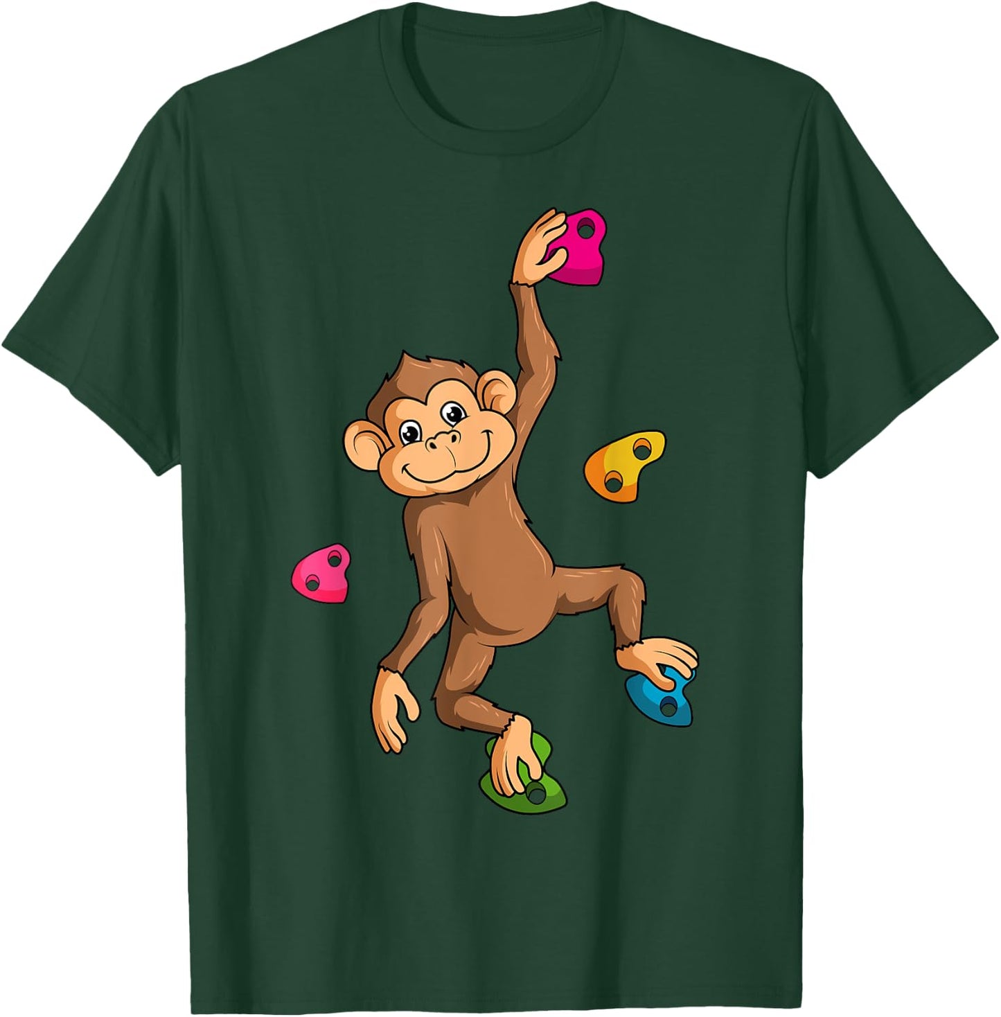 Bouldering Climber Free Climbing Monkey Small Rock Formation T-Shirt - T-Shirt | Forest