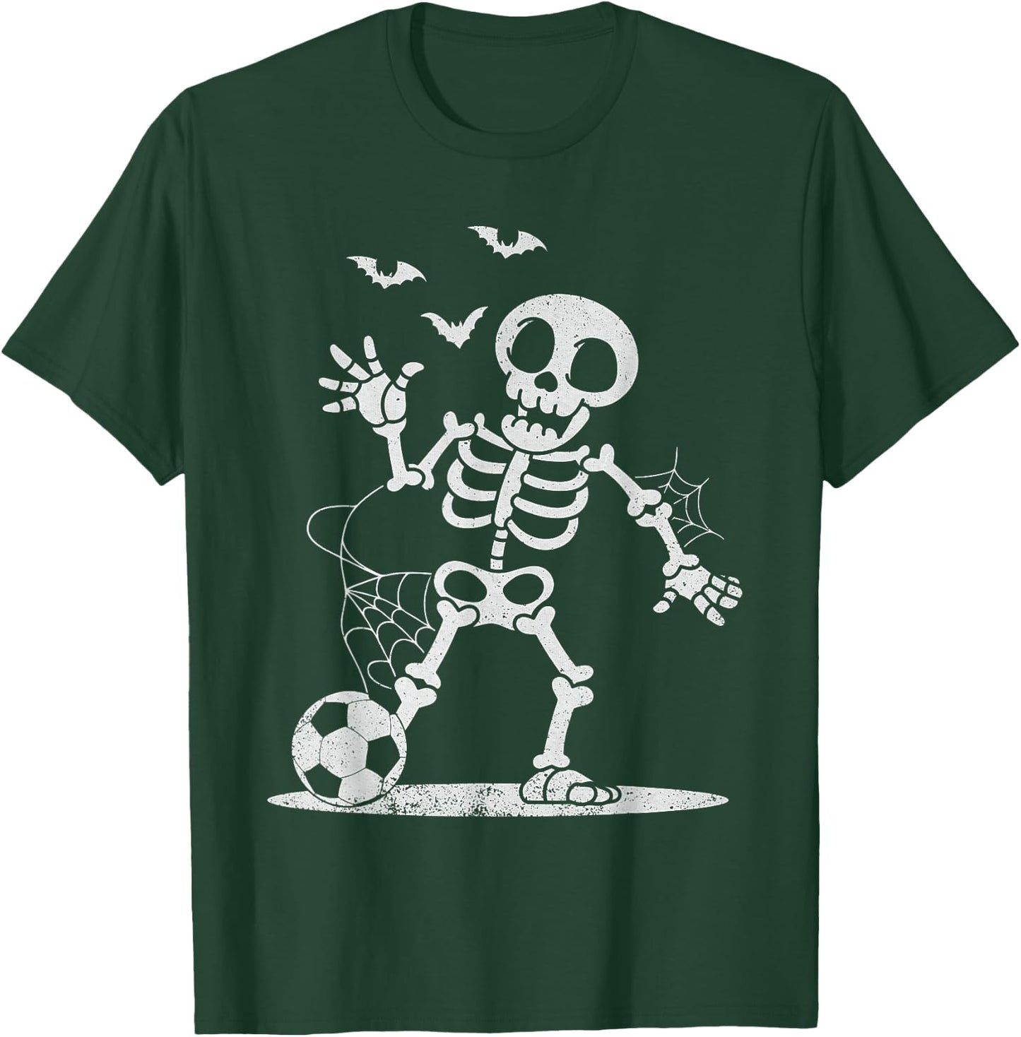 Soccer Skeleton Halloween Men Boys Soccer Player Halloween T-Shirt - T-Shirt | Forest