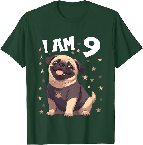 9 Years old 9th birthday Pugs Pug
