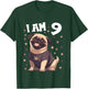 9 Years old 9th birthday Pugs Pug T-Shirt - T-Shirt | Forest