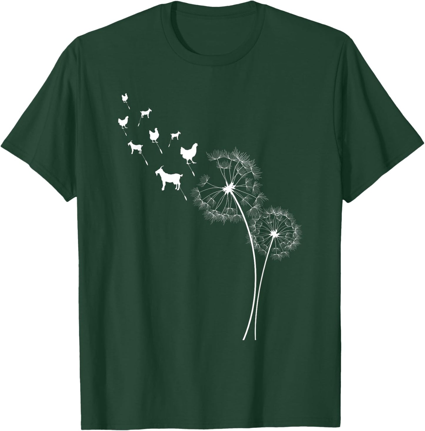 Dandelion Goat and Chicken T-Shirt - T-Shirt | Forest