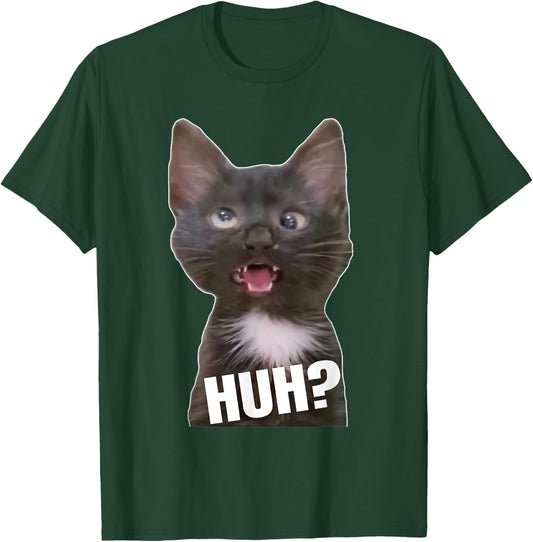 Funny Cross Eyed Cat Meme Huh Funny Cat T-Shirt - T-Shirt | Forest