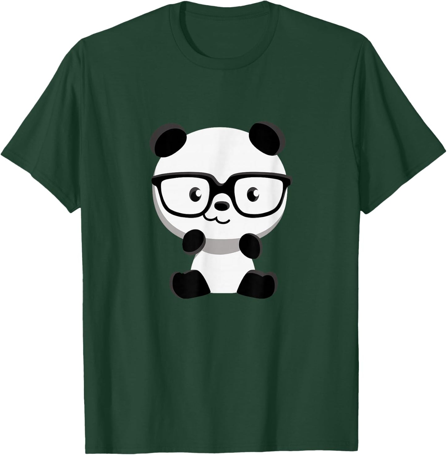 Cute Little Bear Panda Nerd With Glasses T-Shirt - T-Shirt | Forest