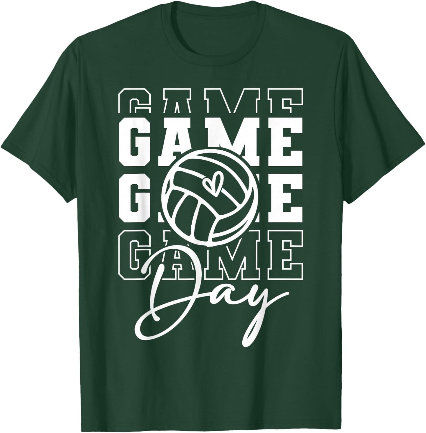 Game Day Sports Game Day Volleyball T-Shirt - T-Shirt | Forest