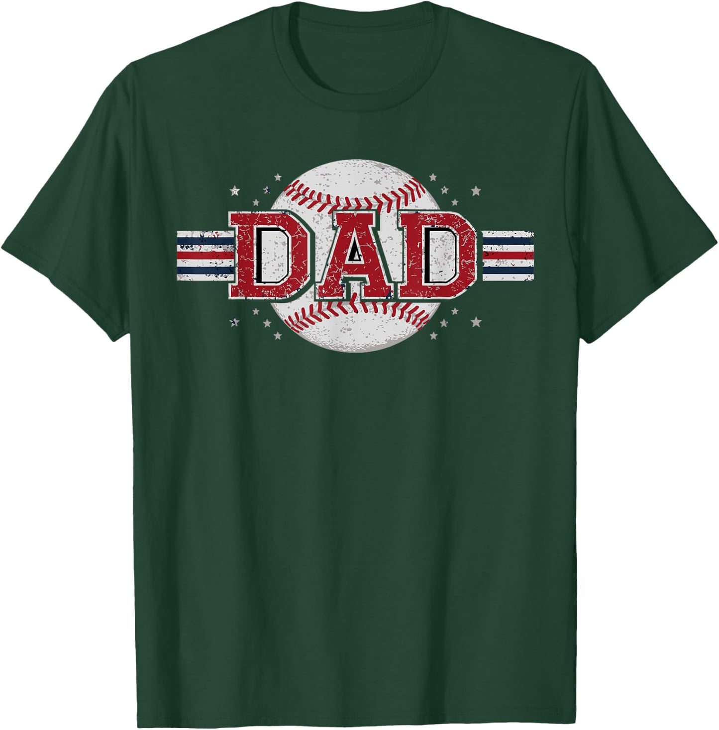 Dad Baseball Design for Sports Loving Father Retro Baseball T-Shirt - T-Shirt | Forest
