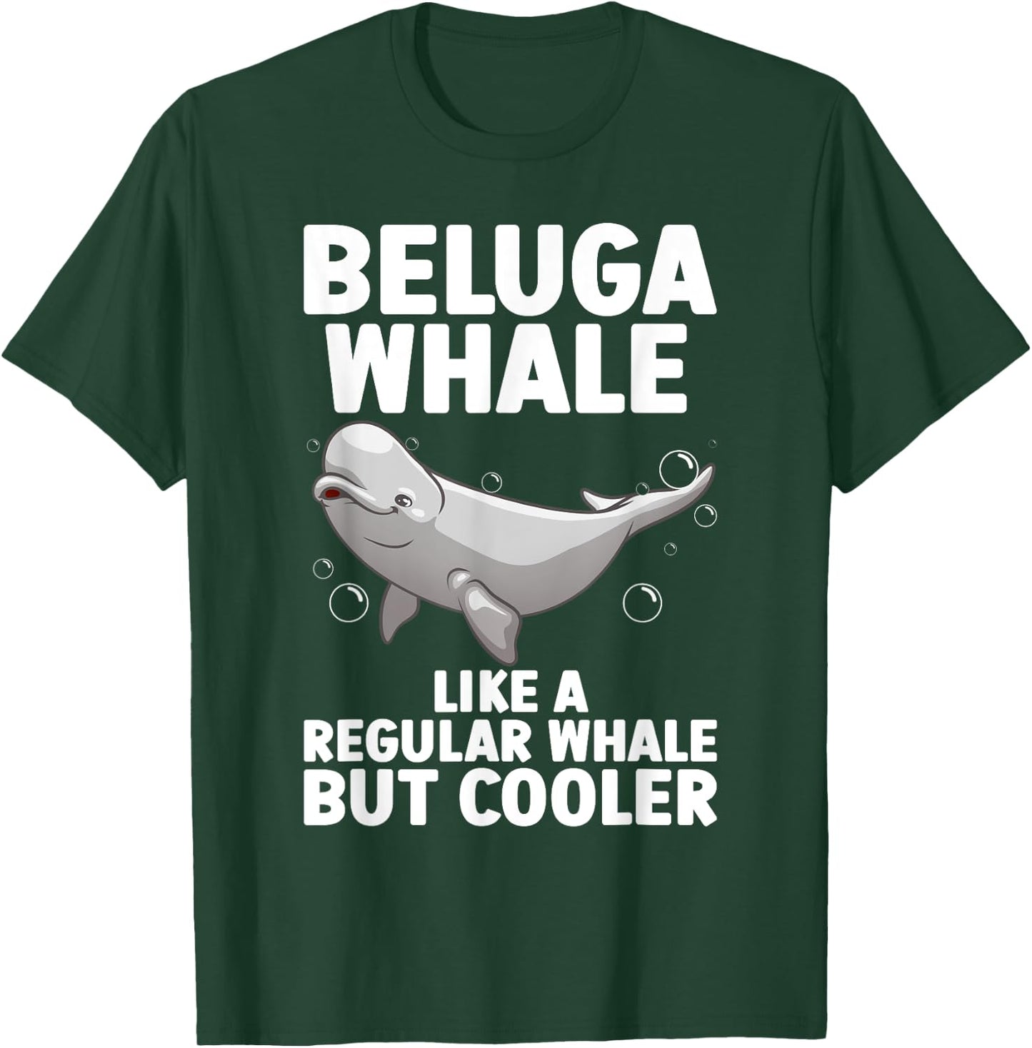 Funny Beluga Whale Art Women Kid Toddler Whale Lover T-Shirt - T-Shirt | Forest