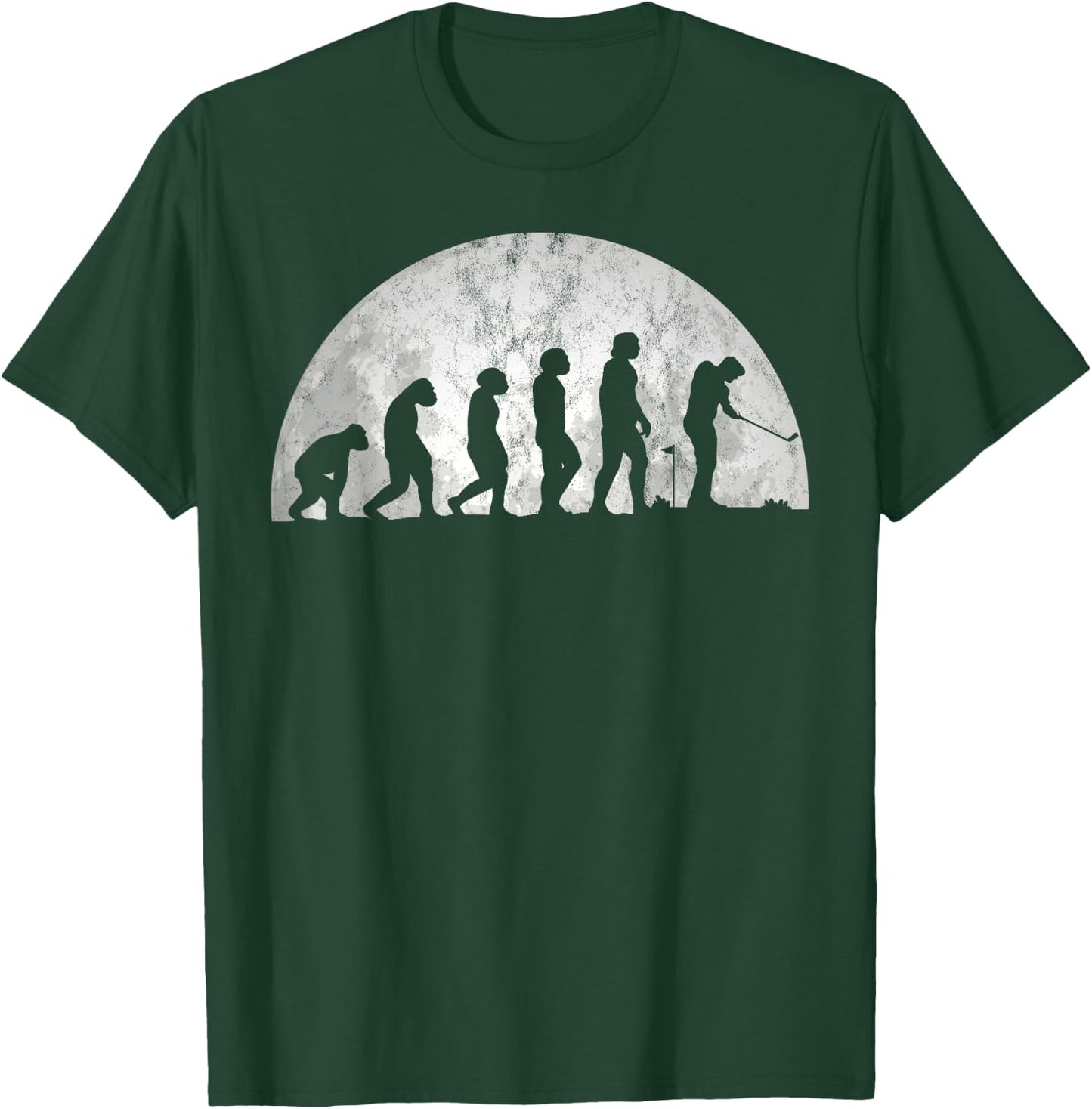 Golf Evolution - Evolution Of Man Golfing T-Shirt - T-Shirt | Forest
