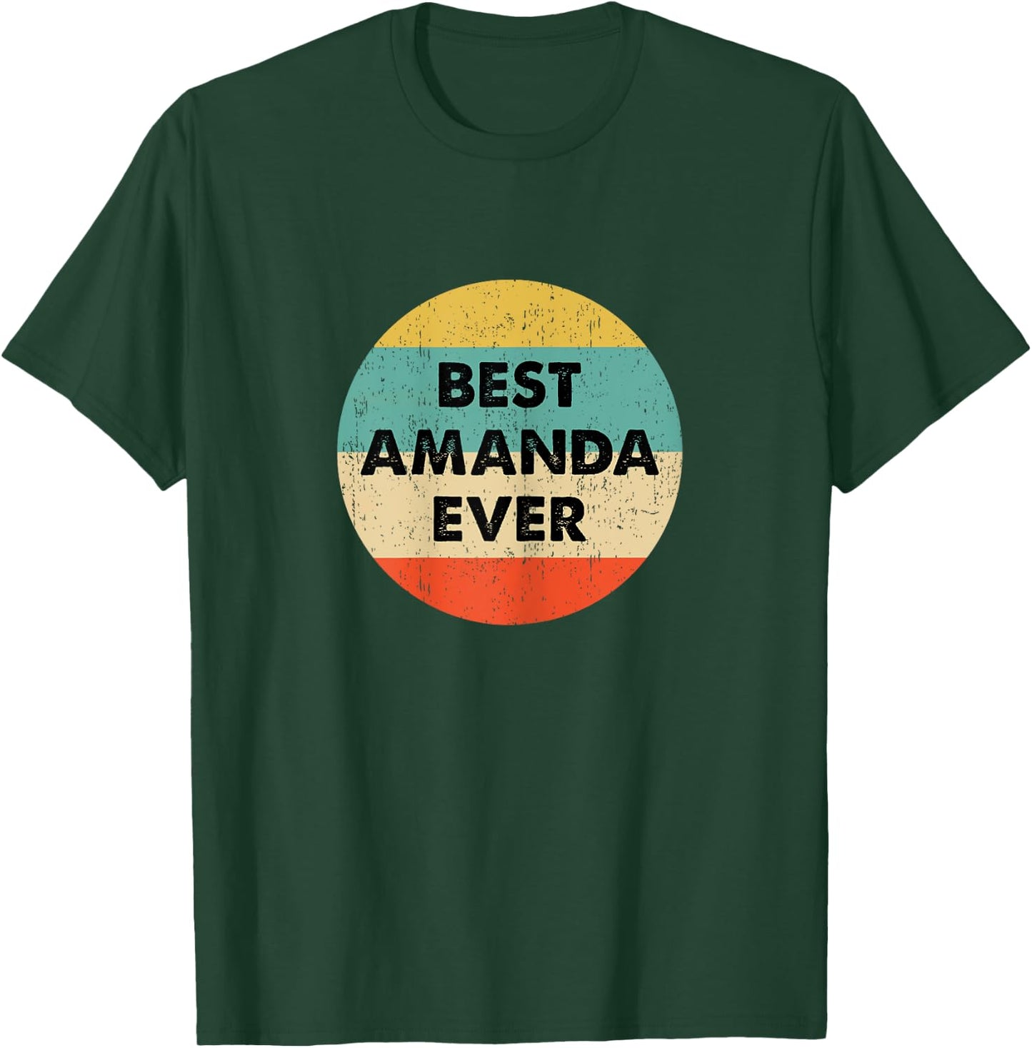 Amanda Name Shirts & Gifts Amanda Name Women's Black XS Classic Fit Short Sleeve Round Neck Personalized Letter Print T-Shirt - T-Shirt | Forest
