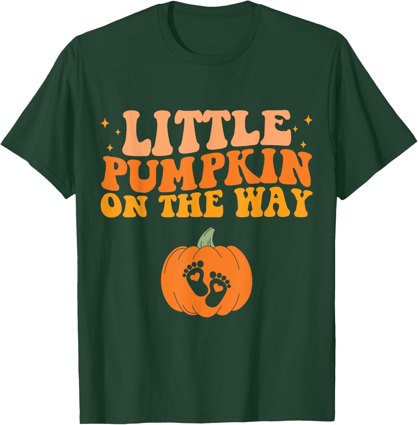 Little Pumpkin On The Way Halloween Pregnancy Announcement T-Shirt - T-Shirt | Forest