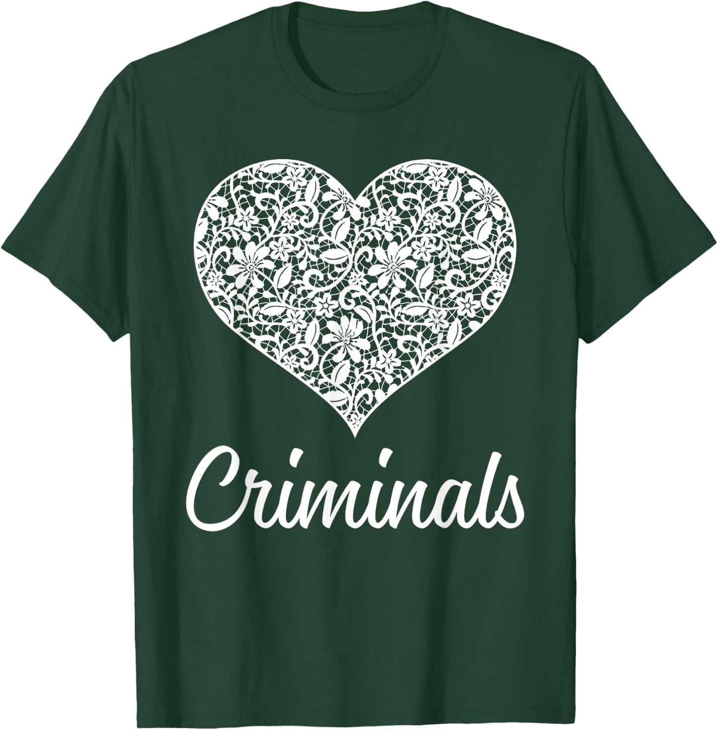 Criminals Yuma Lace Heart HS T-Shirt - T-Shirt | Forest