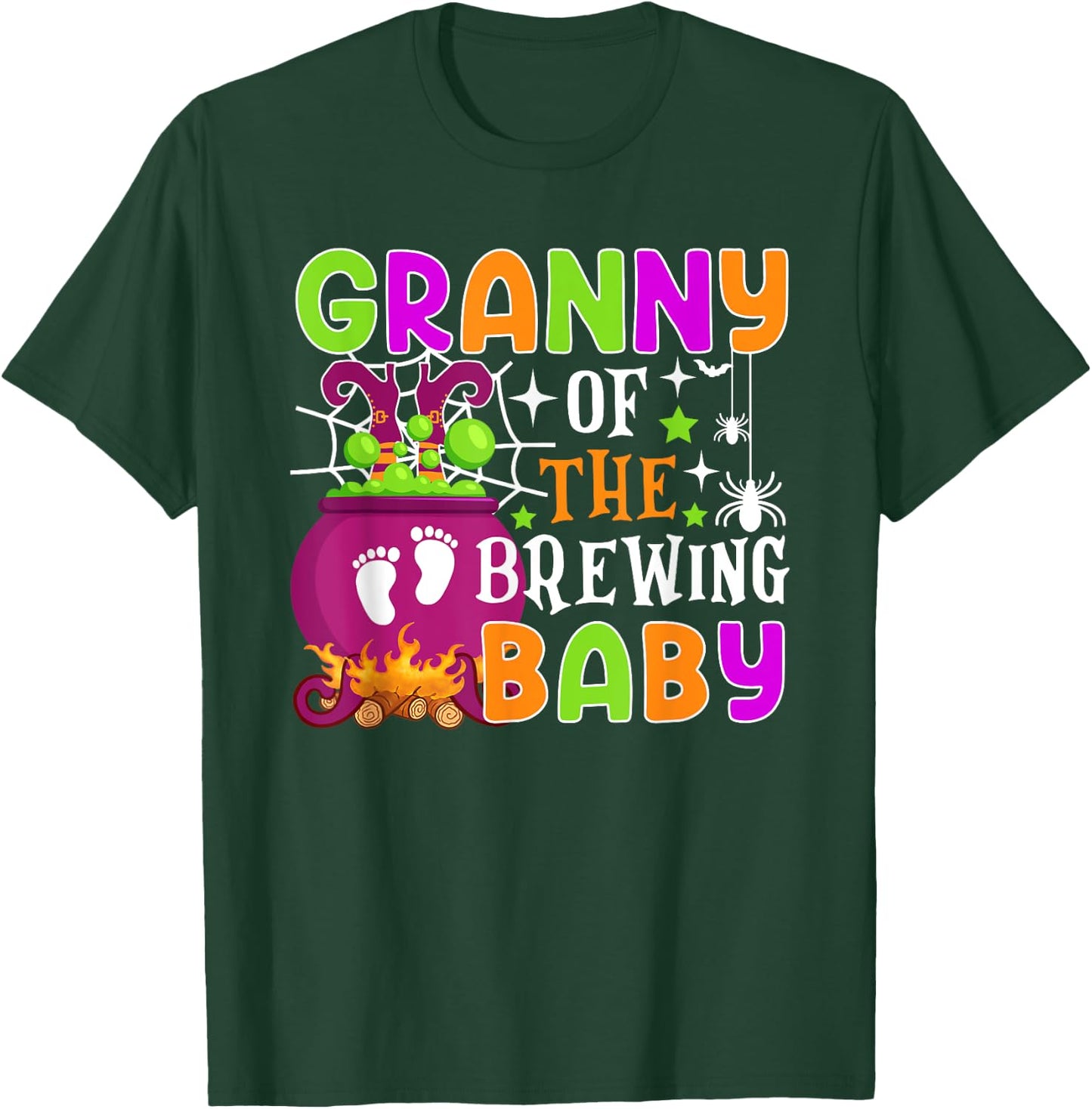Granny of Brewing Baby Halloween Theme Baby Shower Spooky T-Shirt - T-Shirt | Forest