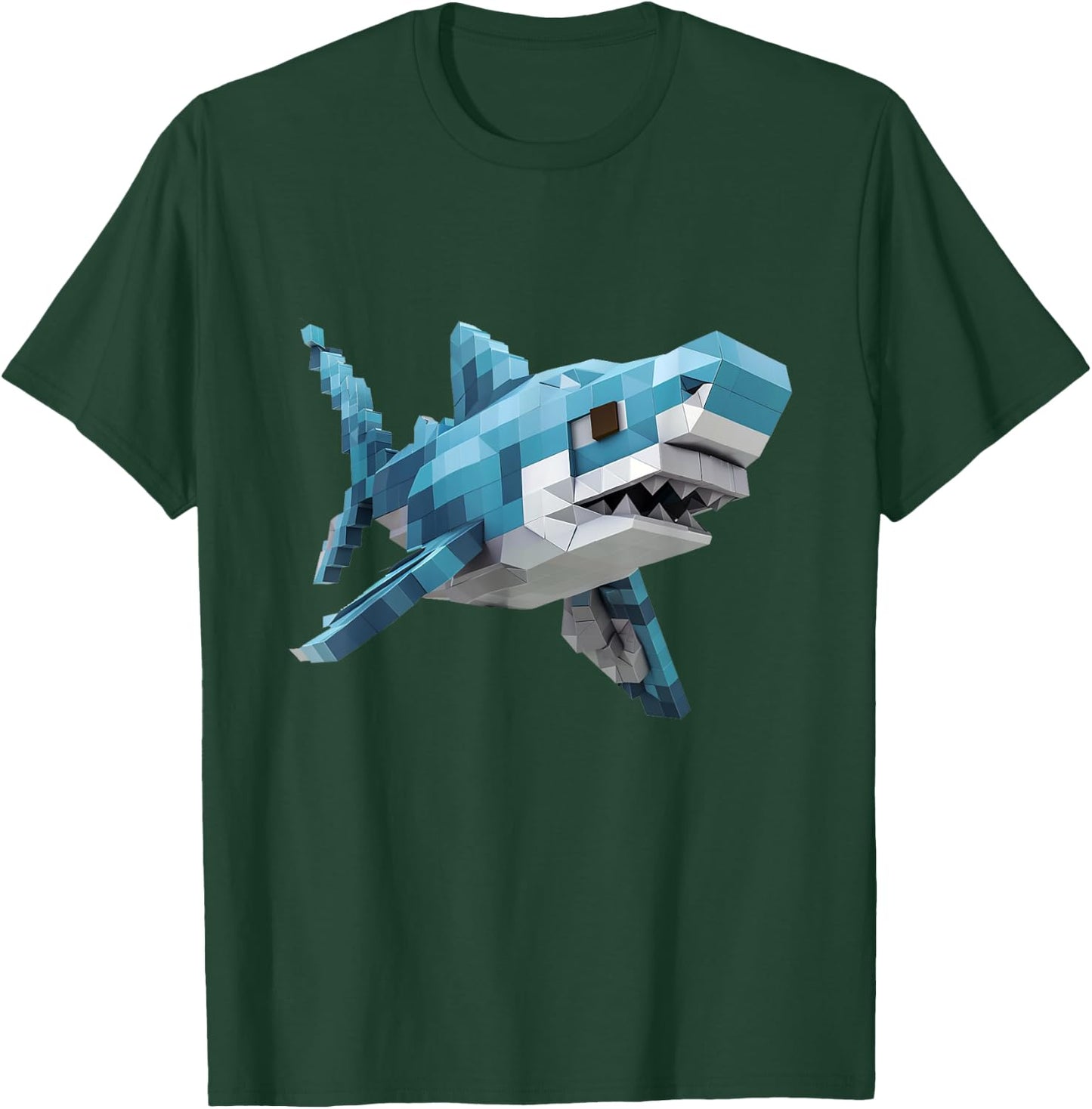 Shark gamer: A pixelated shark adventure T-Shirt - T-Shirt | Forest
