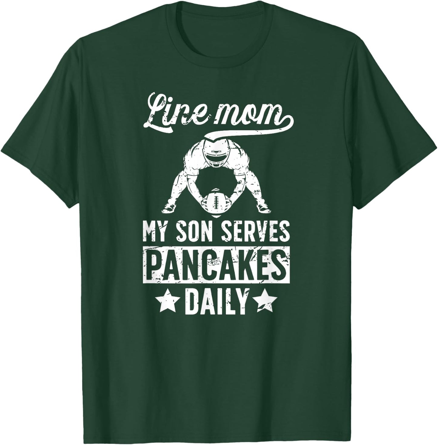 Football Line Mom Funny Mom Of A Football Lineman Mama T-Shirt - T-Shirt | Forest
