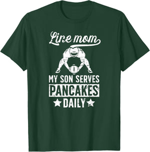 Football Line Mom Funny Mom Of A Football Lineman Mama T-Shirt - T-Shirt | Forest