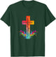 Vintage Distressed Art Cross Christian Faith Gifts T-Shirt - T-Shirt | Forest